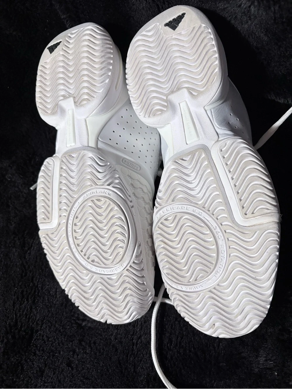 Adidas Barricade Classic Bounce Tennis Shoes White Metallic Silver Size 6